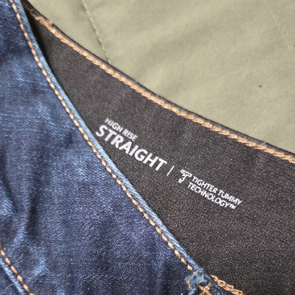 Lane Bryant Indigo Denim Pants 16S High Rise Straight Tighter Tummy Technology - Picture 2 of 9